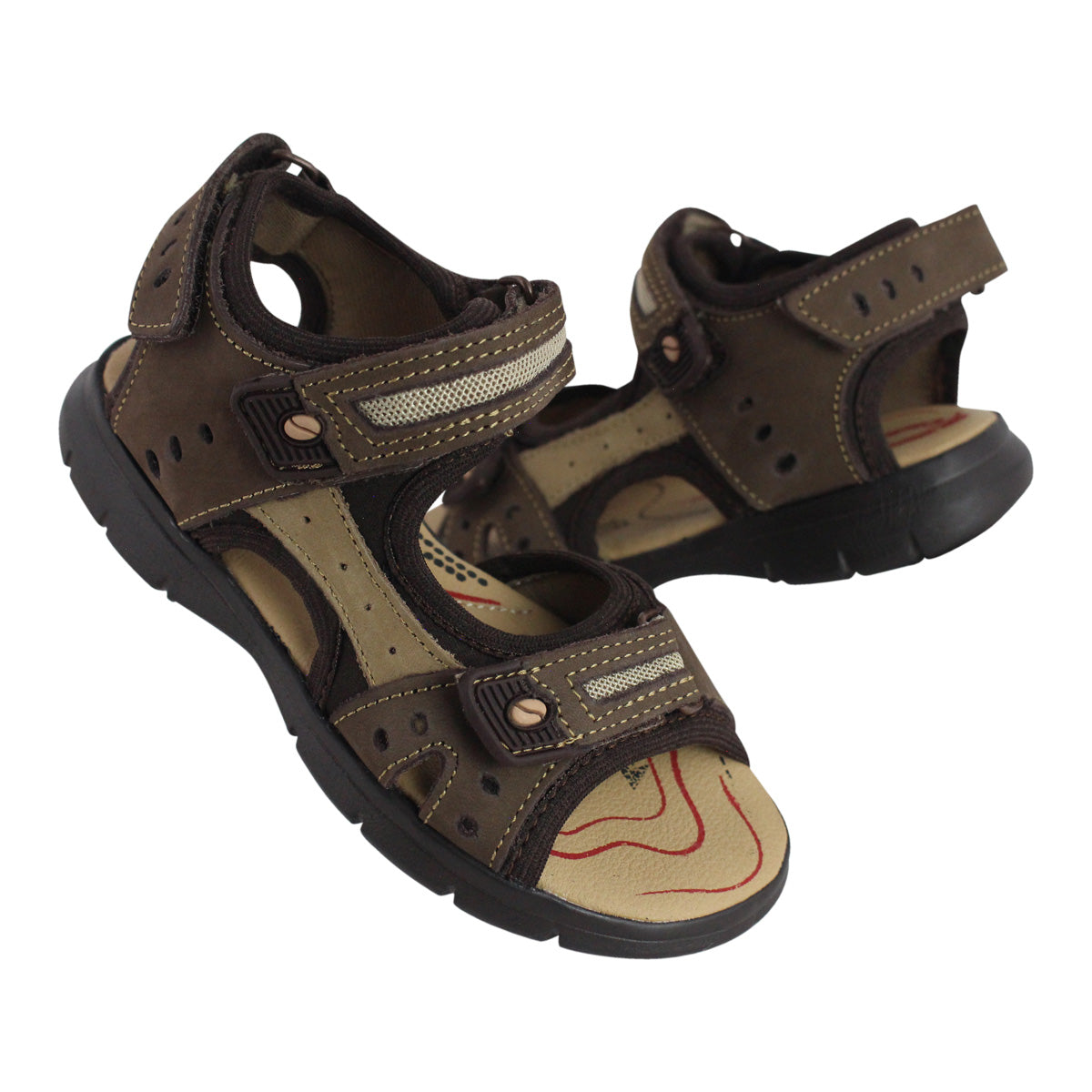 Sandalia Niño 2545 Piel Nuez doble Velcro