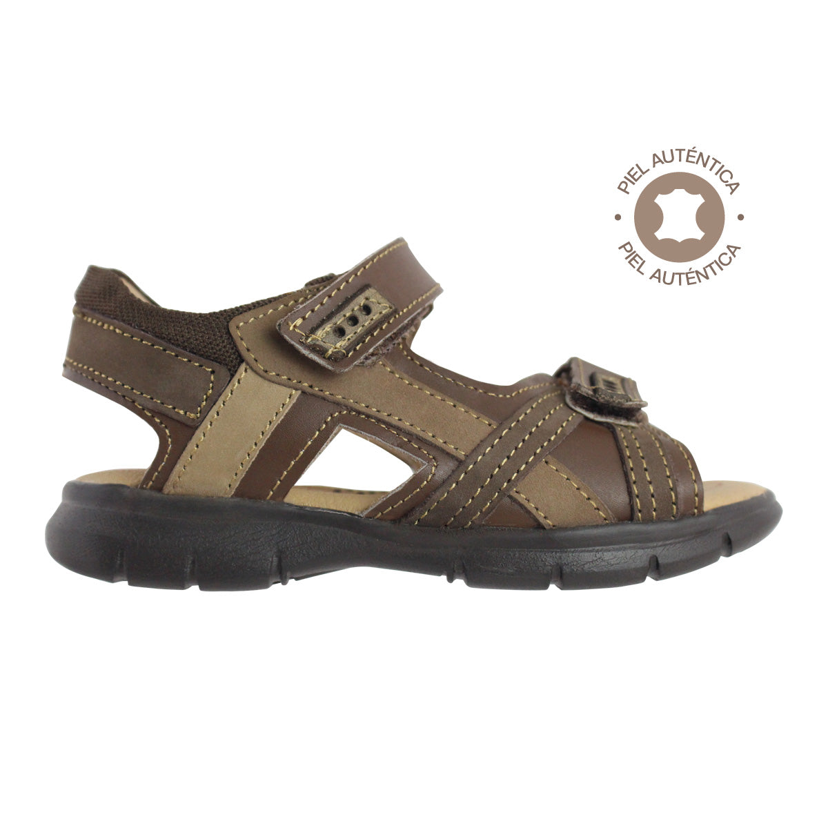 Sandalia Niño 2561 Piel Nuez Doble Velcro