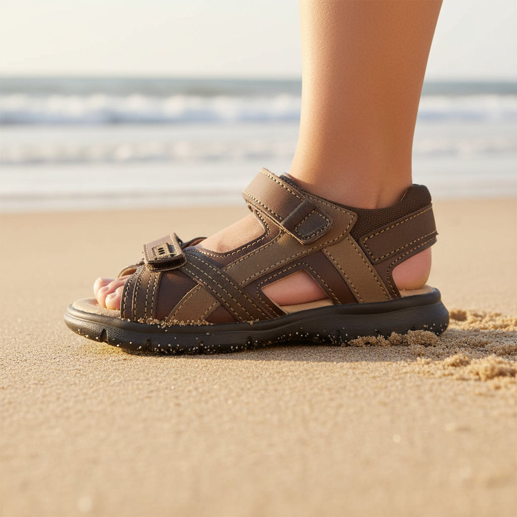 Sandalia Niño 2561 Piel Nuez Doble Velcro