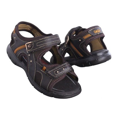 Sandalia Niño 2570 Piel Café Doble Velcro