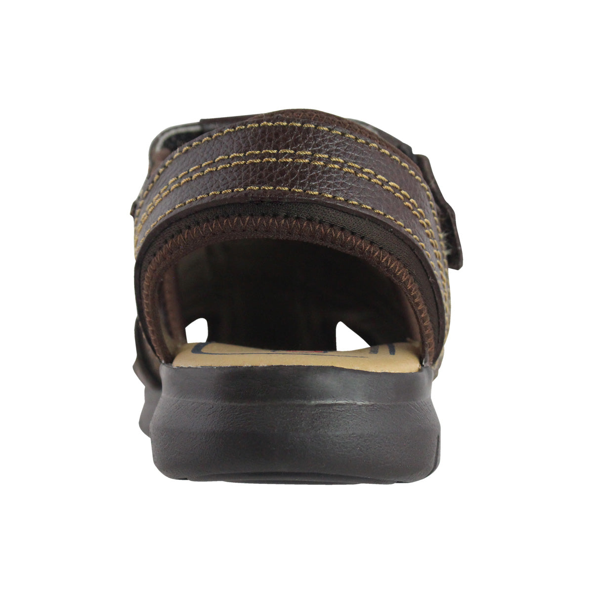 Sandalia Hombre 2585 Piel Café con Velcro