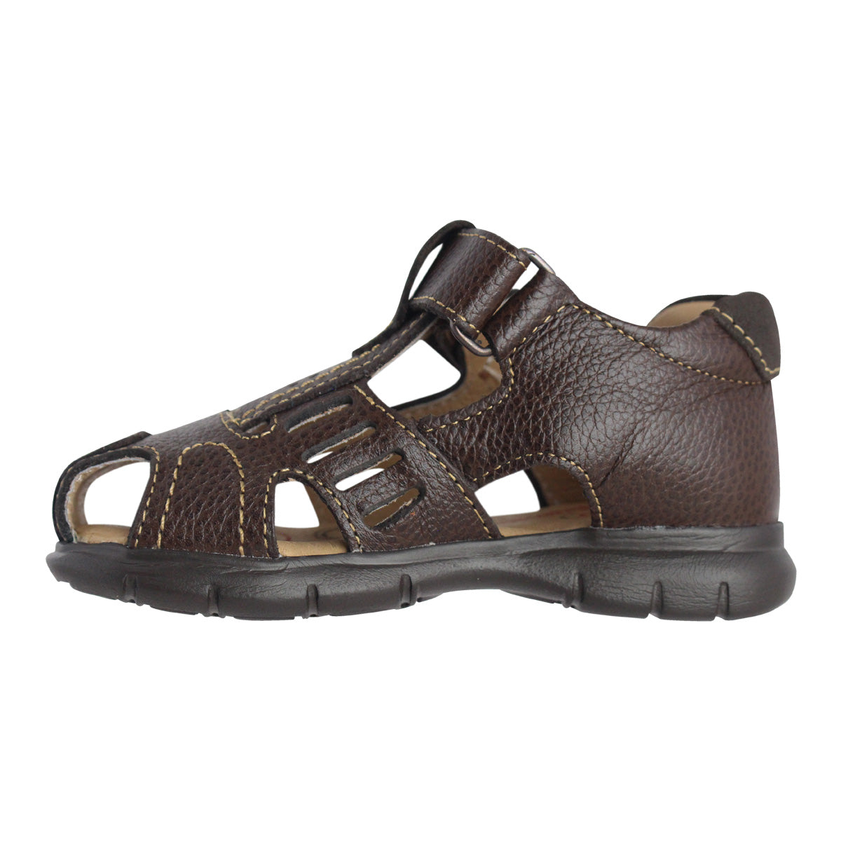 Sandalia Niño 2680 Piel Café con Velcro