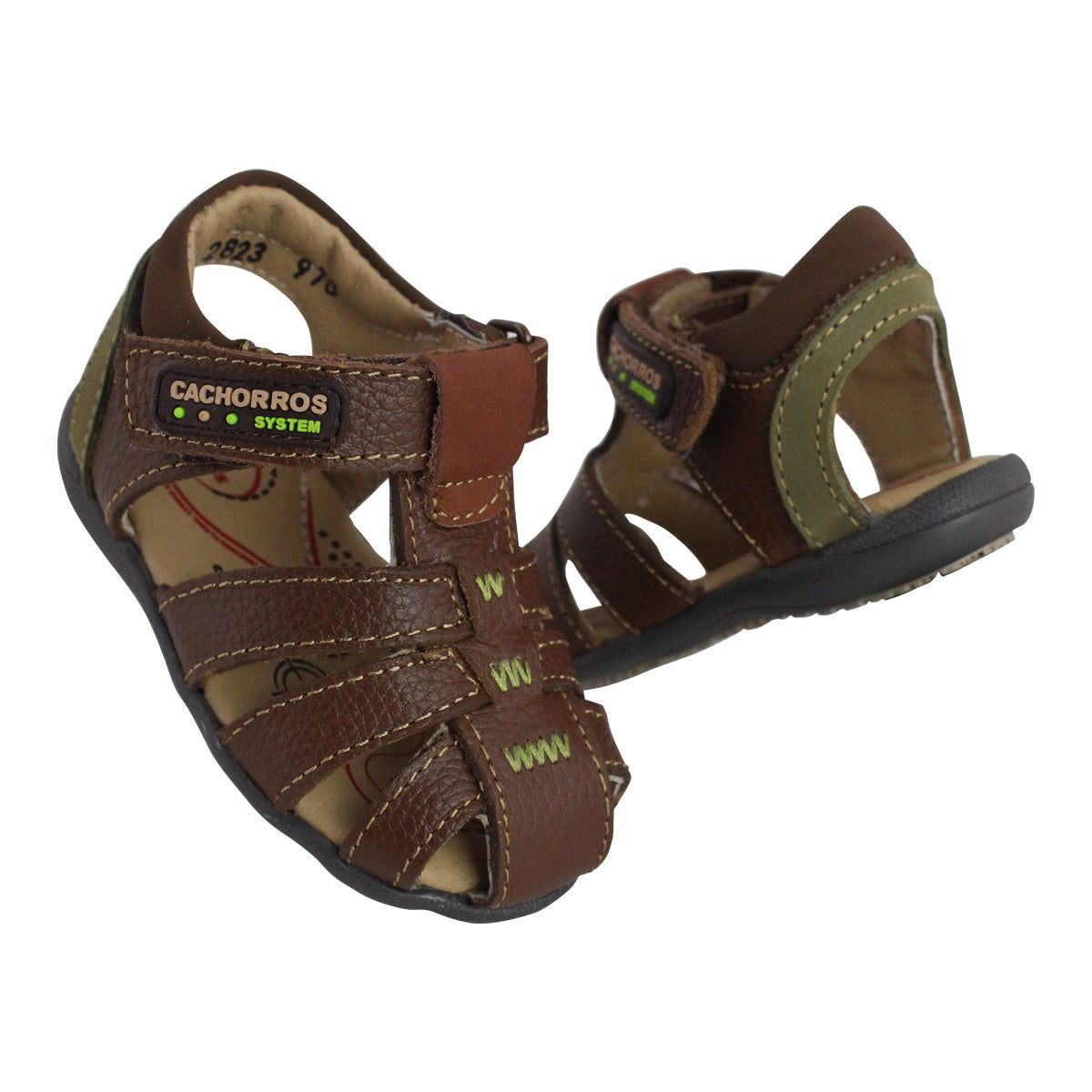Sandalia Niño 2823 Piel Shedrón con Velcro