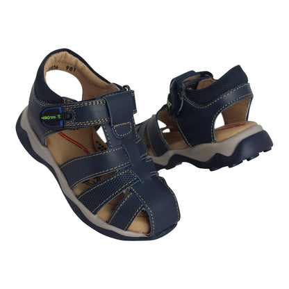 Sandalia Niño 2826 Piel Azul con Velcro