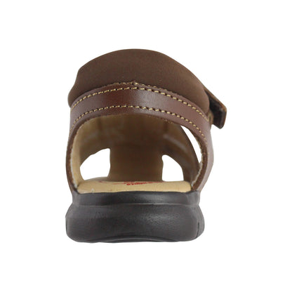 Sandalia Niño 2827 Piel Café con Velcro