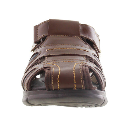 Sandalia Hombre 2880 Piel Café con Velcro