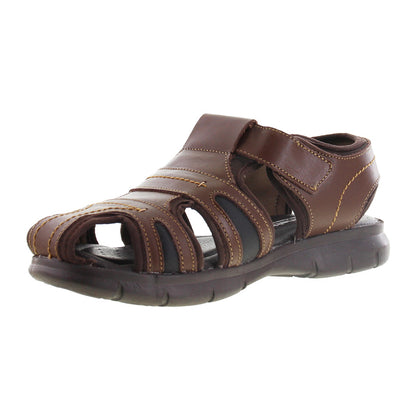 Sandalia Hombre 2880 Piel Café con Velcro