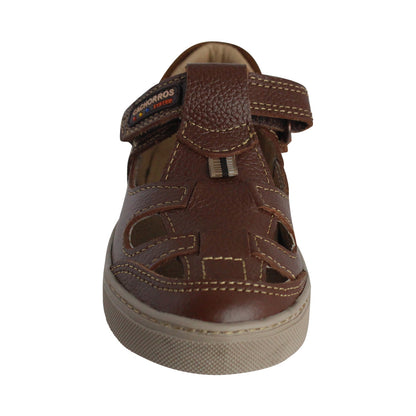 Sandalia Niño 2900 Piel Café con Velcro