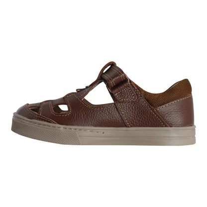 Sandalia Niño 2900 Piel Café con Velcro