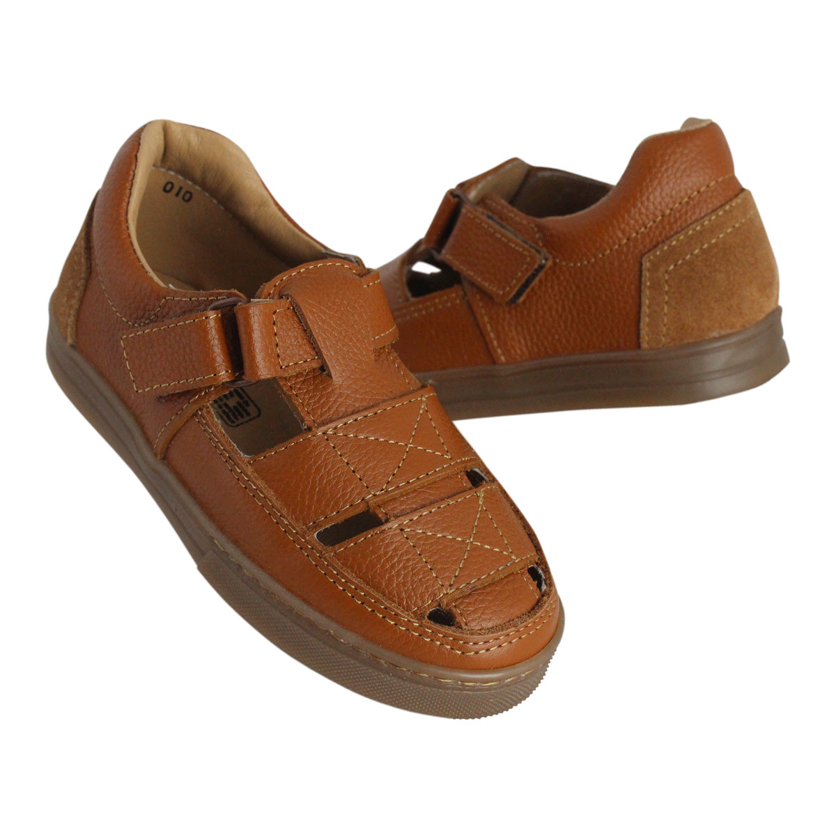 Sandalia de Niño 2965 Piel Café Claro con Velcro
