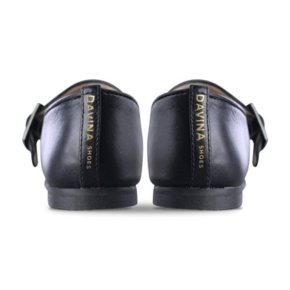 Balerina Niña Davina 30150 Piel Giulia Negro con Hebilla