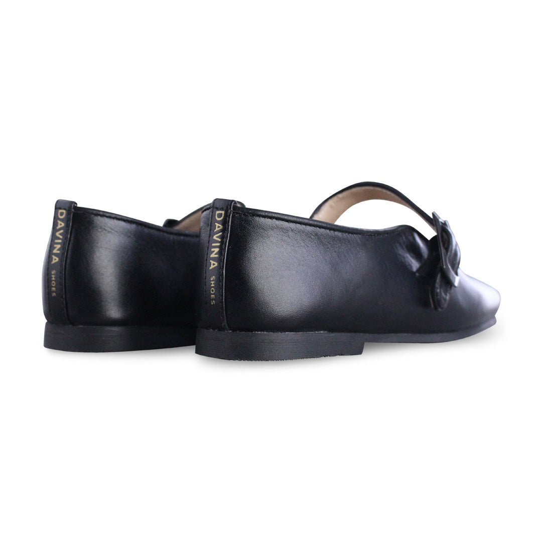 Balerina Niña 30150 Piel Giulia Negro con Hebilla