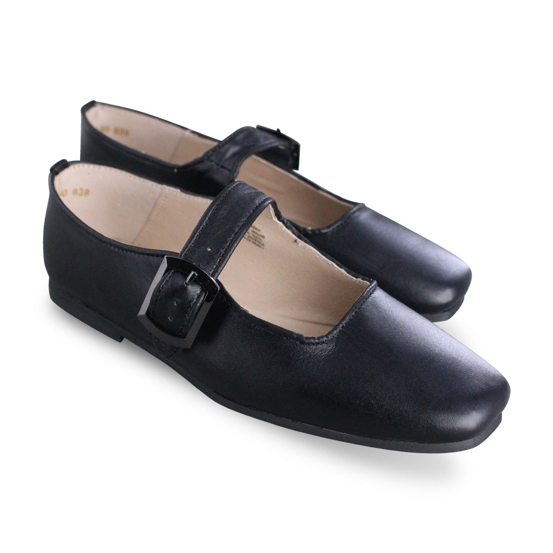 Balerina Niña 30150 Piel Giulia Negro con Hebilla
