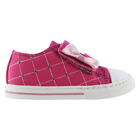 Tenis Niña 306 Rosa Mexicano con Moño y Brillos