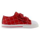 Tenis niña 306 lona rojo con velcro y moño