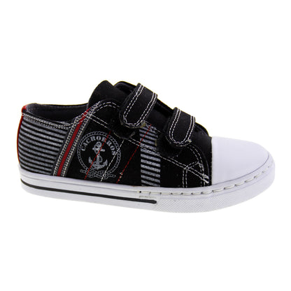 Tenis Niño 315 Lona Negro Doble Velcro