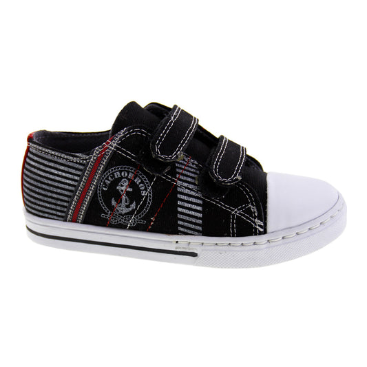 Tenis Niño 315 Lona Negro Doble Velcro