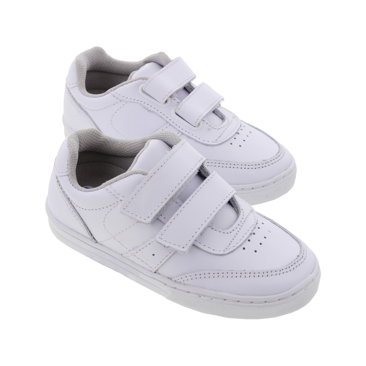 Tenis Escolar 32070 Piel Blanco Doble Velcro