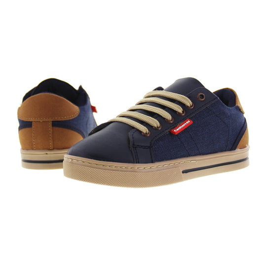 Tenis Niño 32132 Lona Marino con Cintas