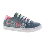 Tenis niña 32144 jeans azul brillos y bordado