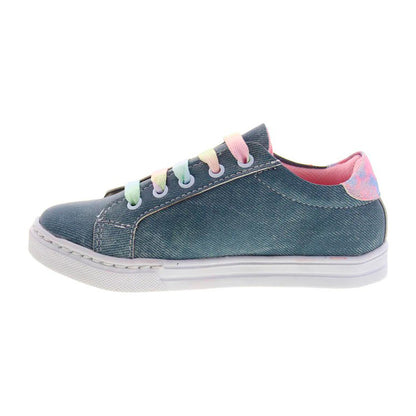 Tenis Niña 32144 Jeans Azul Brillos y Bordado