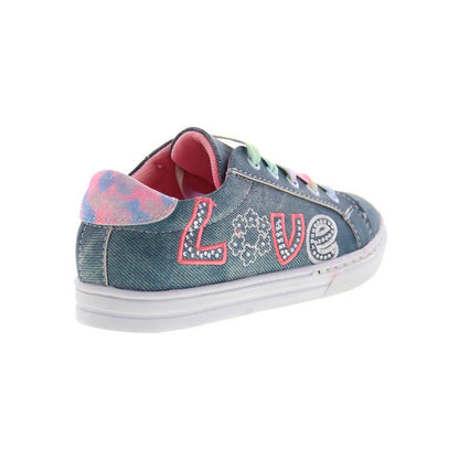 Tenis Niña 32144 Jeans Azul Brillos y Bordado