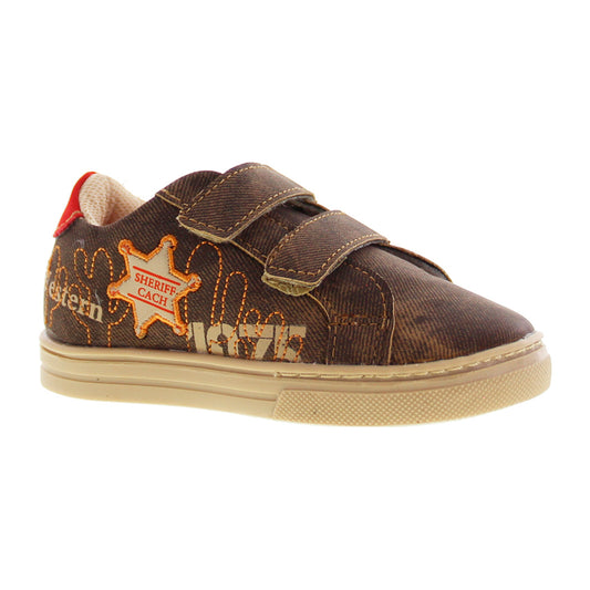 Tenis Niño 32171 Café doble Velcro