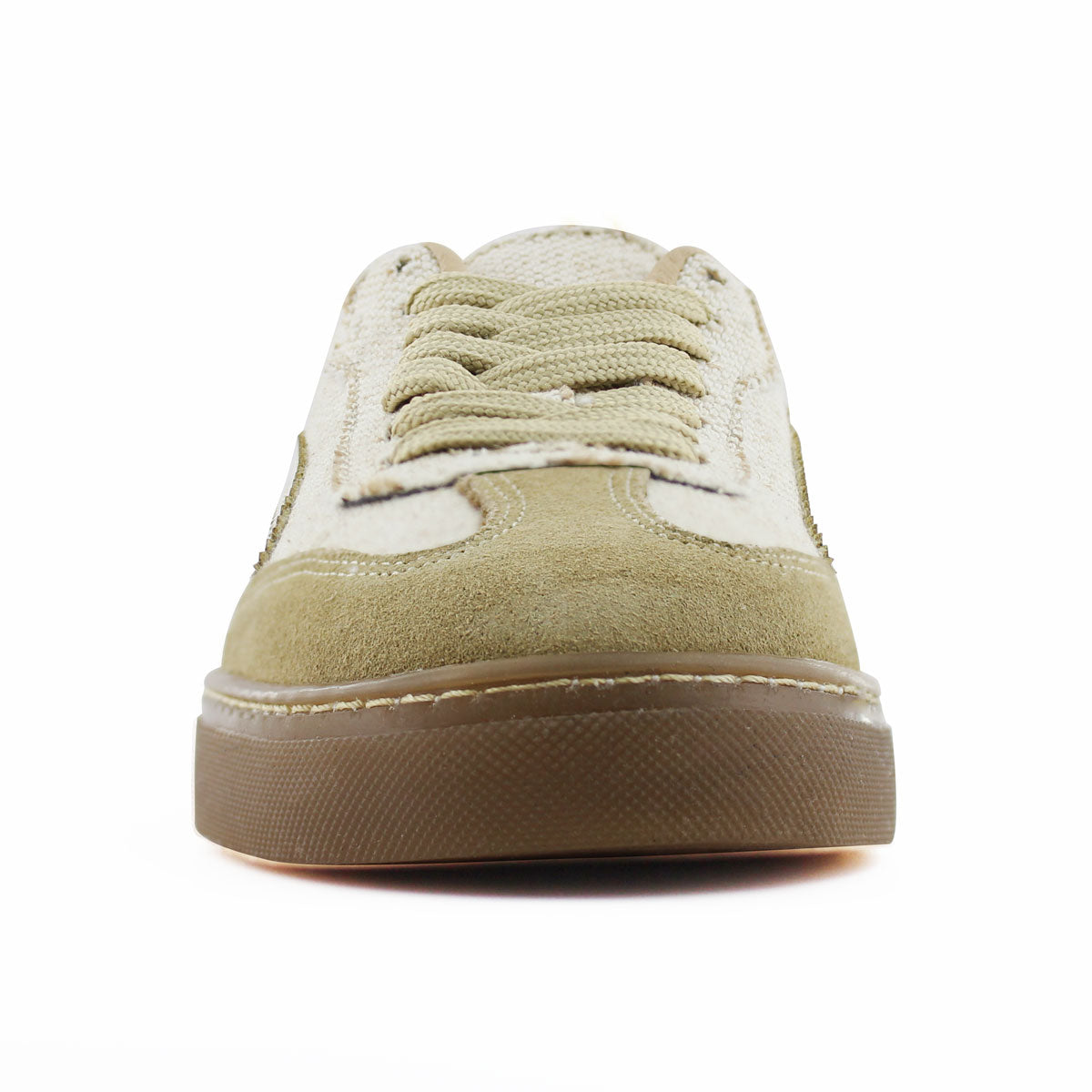 Tenis Mujer 32210 Davina Lona Beige con Gamuza