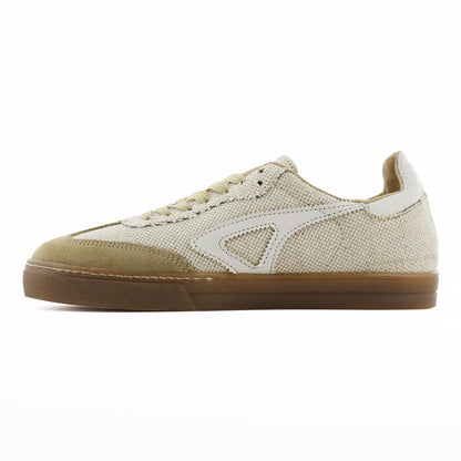 Tenis Mujer 32210 Davina Lona Beige con Gamuza