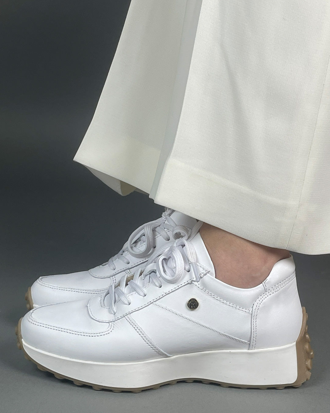 Tenis Dama 35000 Piel Blanca