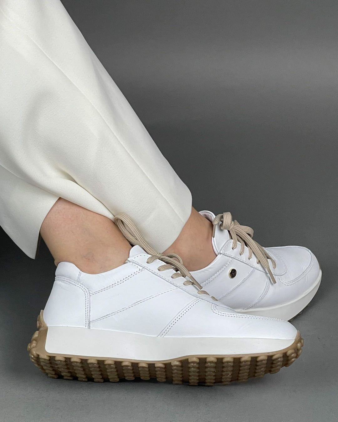 Tenis Dama 35000 Piel Blanca