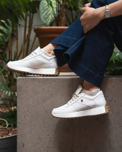 Tenis Dama 35000 Piel Blanca