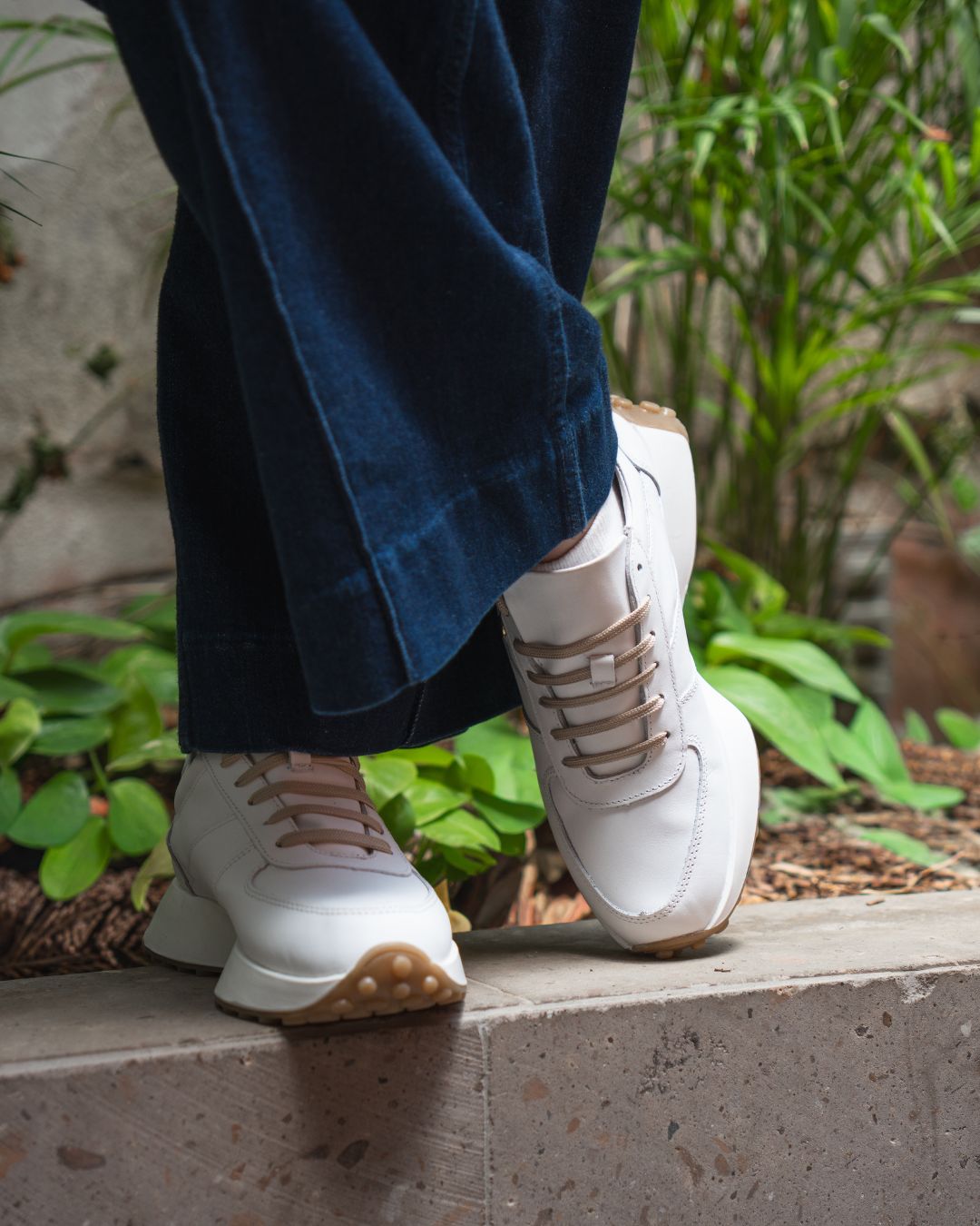 Tenis Dama 35000 Piel Blanca