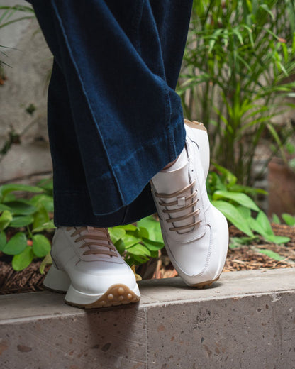 Tenis Dama 35000 Piel Blanca