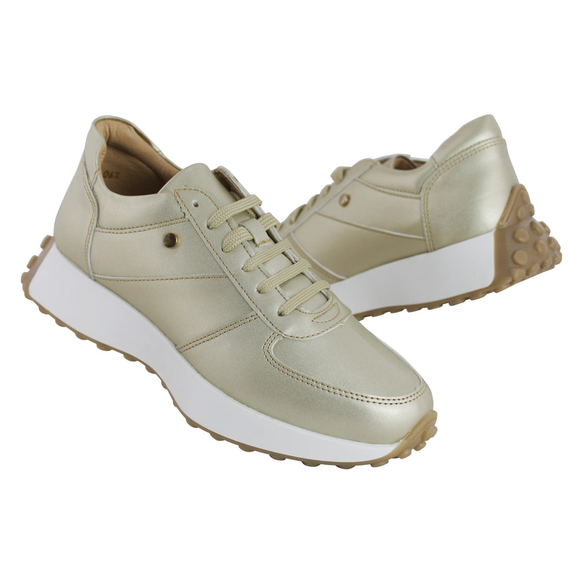 Tenis Dama 35001 Metálico Oro