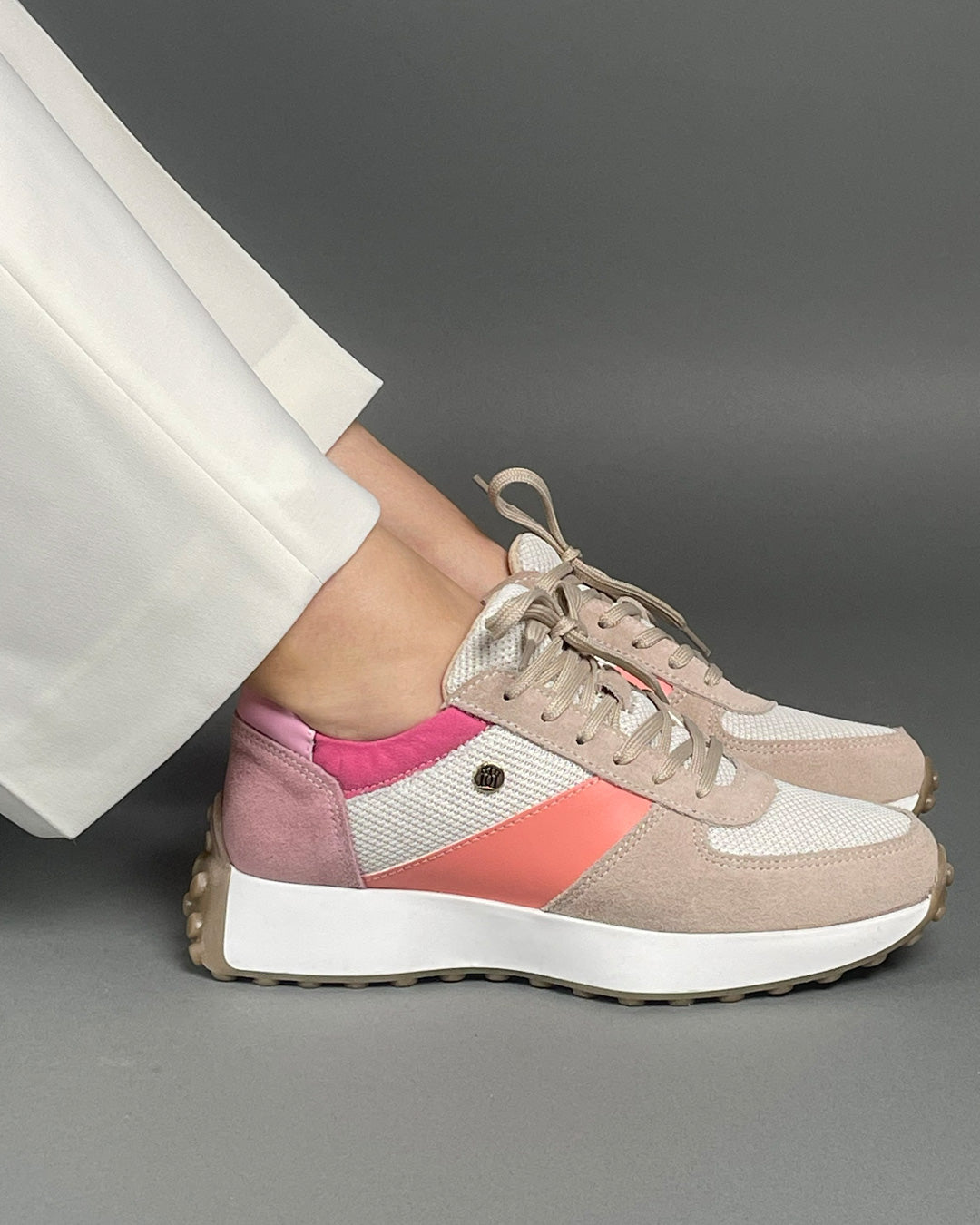 Tenis Dama 35011 Davina Piel Gamuza Rosa