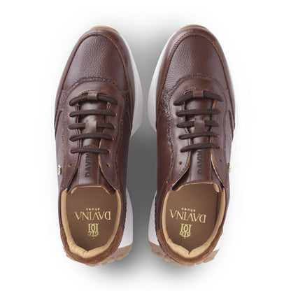 Tenis Mujer 35040 Piel Café Oscuro con Agujetas, vista 5