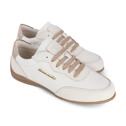 Tenis Mujer 35500 Piel Marfil con Agujetas, vista 4