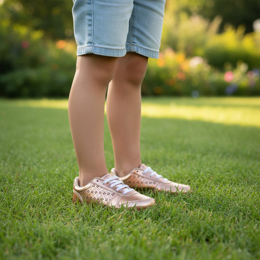 Tenis de Niña 3662 Rosa Metálico con Cintas