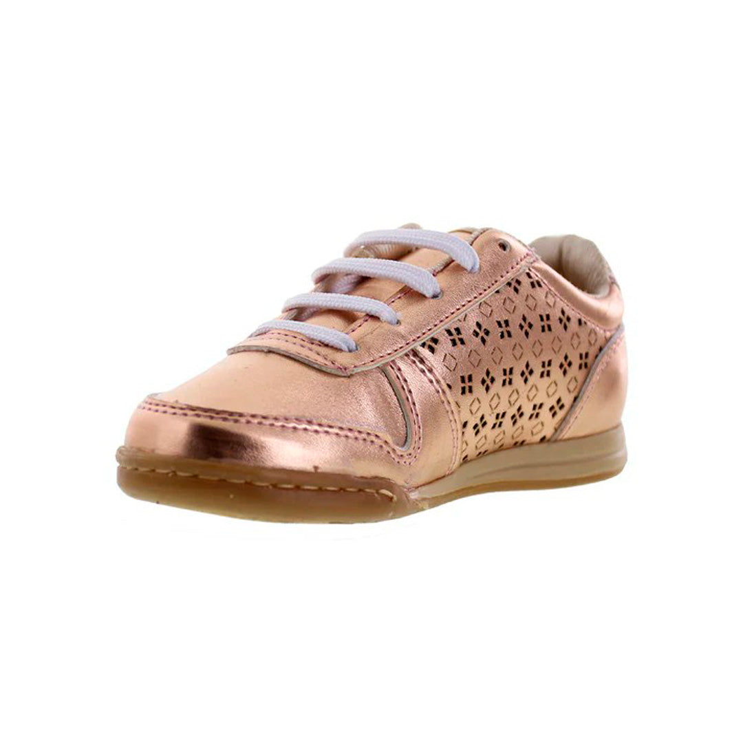Tenis de Niña 3662 Rosa Metálico con Cintas