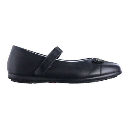 Zapato Escolar Niña 3821 Piel Negra con Velcro