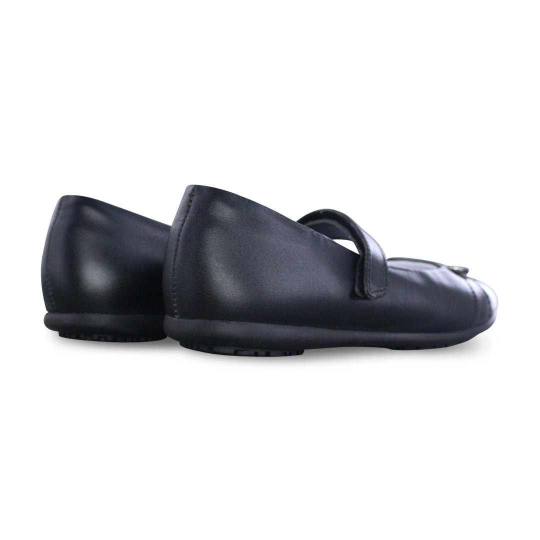 Zapato Escolar Niña 3821 Piel Negra con Velcro