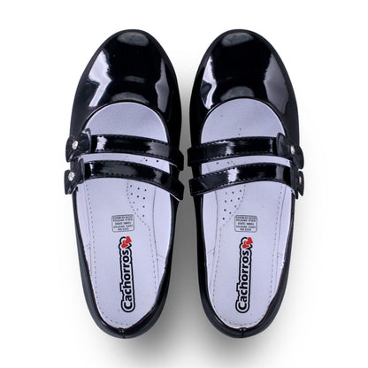 Zapato Escolar Niña 3840  Charol Negro