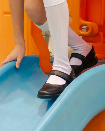 Calzado Escolar Niña 9254 Piel Negro con Velcro