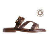 Sandalia mujer 4510 piel café con tiras