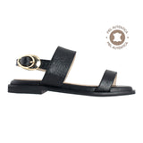 Sandalia mujer 4552 piel lirio negro con hebilla