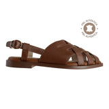 Sandalia mujer 4570 piel café con hebilla