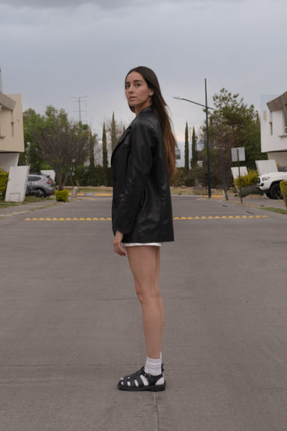 Sandalia Mujer 4720 Davina Piel Negro con Hebilla