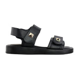 Sandalia de mujer 4825 davina color negro doble velcro con estoperoles