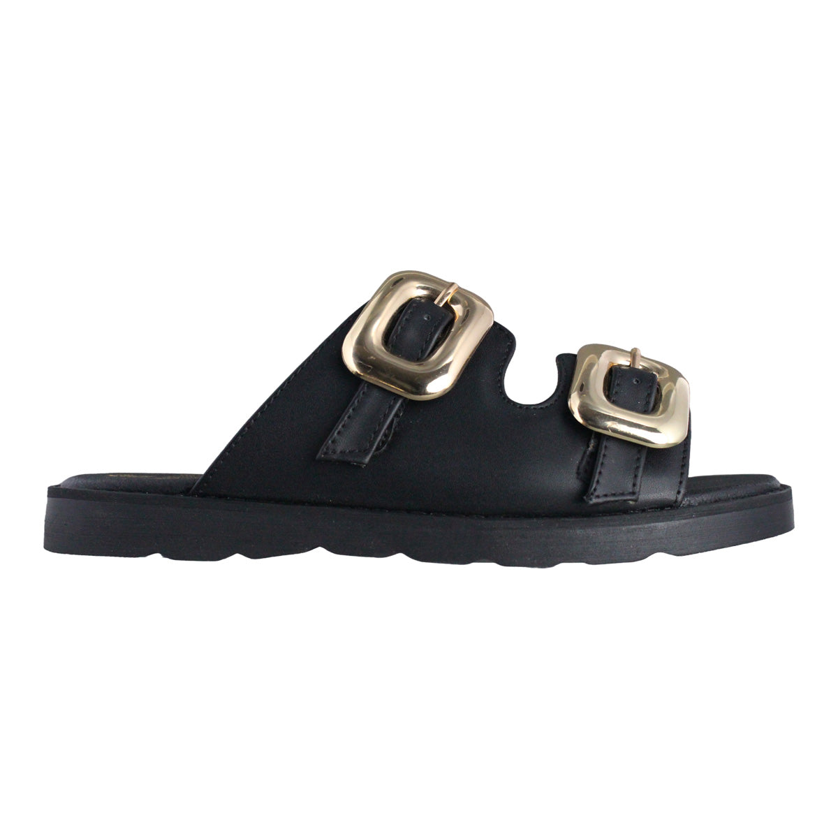 Sandalia Mujer 4865 Negro con doble Hebilla